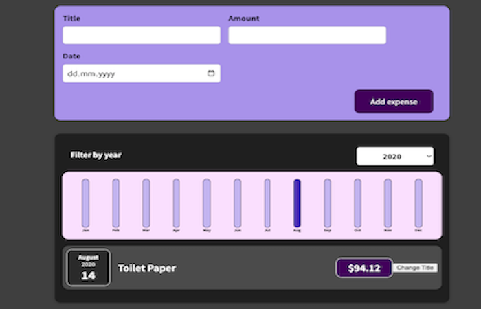 Budget calculator project screenshot